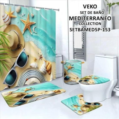 Juego de Cortinas de baño 5 piezas - 4/10