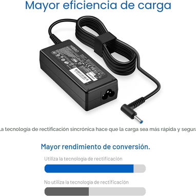 Cargador compatible con computadora portátil HP HIBBO 65W 45W Adaptador de energía punta azul inteligente 53274327 - Img 123126394