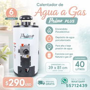 Calentador de agua a gas marca Primo Plus 40 litros - Img 55910564