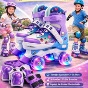 * Combo Patines Ajustables para Niños y Niñas (3-12 años) con Luces LED y Equipo de Protección - Img 55866754