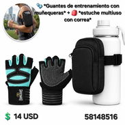 GUANTES DE ENTRENAMIENTO CON MUÑEQUERAS+ESTUCHE MULTIUSO CON CORREA - Img 56012595