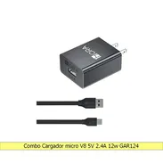 Combo Cargador micro V8 5V 2.4A 12w GAR124 - Img 55758292