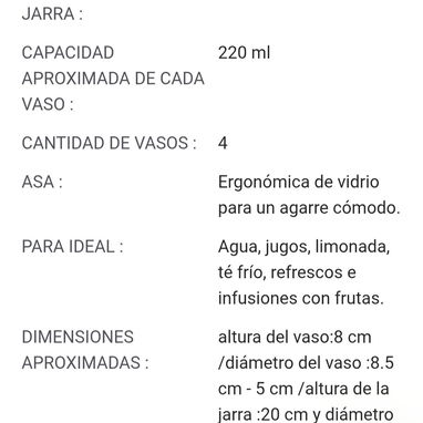 JUEGO DE JARRA DE VIDRIO CON 4 VASOS - 2/2