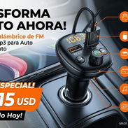 Cargador de carga rápida en autos y reproductor inalámbrico FM - Img 56704962