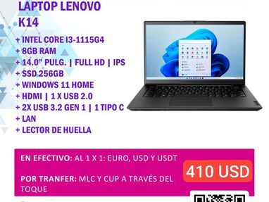 Laptop Lenovo K14 | i3 11na | 8GBRAM | SSD 256GB | 14Pulg | 410USD | Nuevo - Img 62746853