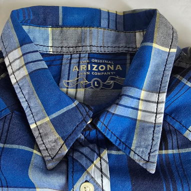 Camisa mangas largas de hombre ,color  azul - 4/4