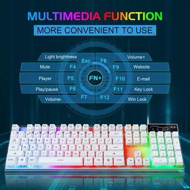 (X) MageGee K1 Combo Gamer Teclado RGB Retroiluminado + Mouse Gaming USB 104 Teclas para PC y Laptop - Img 126471996