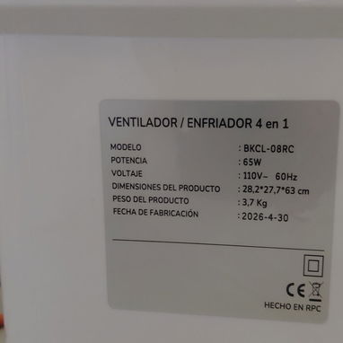 Ventilador enfriador evaporativo de aire con capacidad de 5,5 lts de agua - 4/4