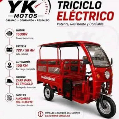 Triciclo 4450 usd 72 v 58 ah enmangado igual que el top maq con limpia parabrisas porta teléfono cargador para el teléfo - 2/2