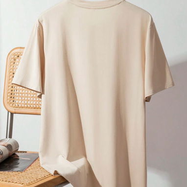 (X)  Camiseta De Manga Corta De Color Liso Para Hombre  $12.34 - 2/3