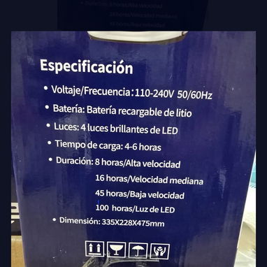 Ventilador recargable EKO $60 USD - 3/3