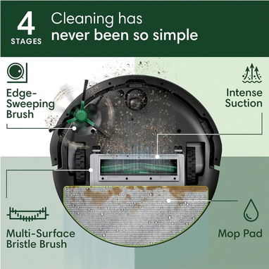 iRobot Roomba 105X Robot Aspirador y Trapeador Combo, Base de Vacío automático 🌐 - 3/6