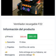 Ventilador recargable F22, batería de 40000 mah, OFERTA !!! - Img 57401700