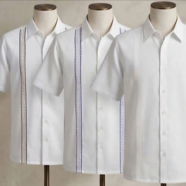 Camisa de Lino Blanca con Bordado de varios colores, escoja el suyo - Img 123385991