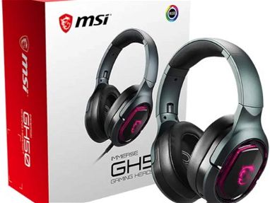 🎌 💵85 USD MSI IMMERSE GH50 Auriculares para juegos – Sonido envolvente virtual 7.1, retroalimentación de vibración, co - Img main-image-46023002