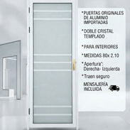 *PUERTAS ORIGINALES DE ALUMINIO IMPORTADAS* *USO PARA INTERIORES* *DOBLE CRISTAL TEMPLADO* Traen yale - Img 57911538
