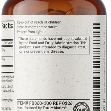 Ashwagandha 100mg con Bioperine (Futurebiotics · 100 cápsulas) - 5/5