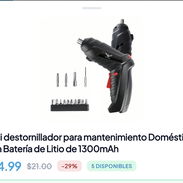 Mini destornillador para mantenimiento Doméstico con Batería de Litio de 1300mAh - Img 56871789