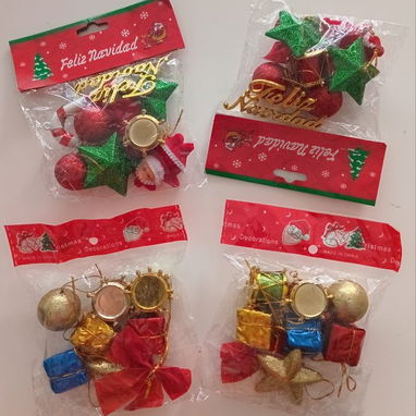 Sets navideños, inflable feliz año 2 usd, set grande 8 usd, adornos para arbol 600 - 2/3