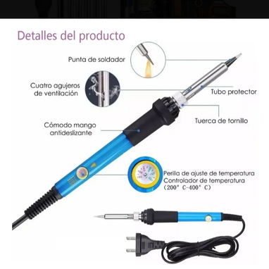 Kit de soldadura eléctrico, temperatura regulable, multímetro. Todo nuevo en su estuche - Img 122915963