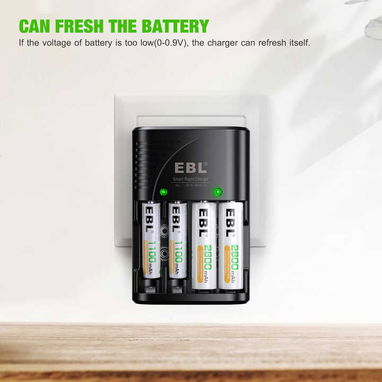 🔋 CARGADOR DE BATERIAS RECARGABLES 🔋 PARA AA - AAA -9 VOLT 🔋 MARCA EBL® 🔋 CALIDAD 🔋 5.887.23.60 - Img 81990986