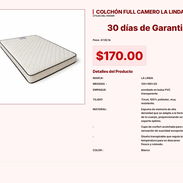 COLCHÓN FULL CAMERO LA LINDA VPT#-0095 - Img 55219261