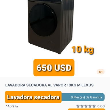 Lavadora secadora 10 kg - Img 109039697