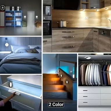 6 luces nocturnas redondas modernas con sensor de movimiento - Img 124741946