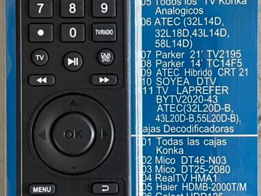 Vendo Controles Remotos (Mandos) para TV Atec,universales de Cajitas,Sony TV y equipo de Música,TV Sharp,etc. - Img main-image