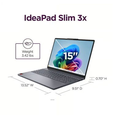 LAPTOP LENOVO IDEAPAD SLIM 3x Copilot+ 15.3" TÁCTIL - Snapdragon X + 16GB - $690 USD - 2/4