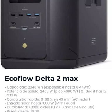 Ecoflow delta 2,panel Ecoflow bifacial 220w todo km garantia x escrito. Combo panel y Ecoflow delta 2,3 ,3 plus p class - Img 110239385