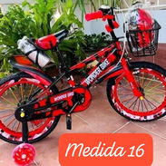 Bicicletas 16 azul,rosada y roja casco de protección pomo de agua y cesta para niñas y niños de 4 a 8años nuevas en caja - Img 58194131
