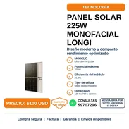 PANEL SOLAR 225W MONOFACIAL LONGI - Img 58416864