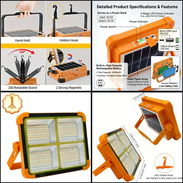 Lampara recargable led grande con panel solar - Img 57605612