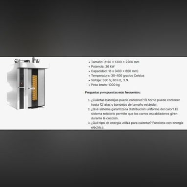 Horno Eléctrico Rotativo - 3/3
