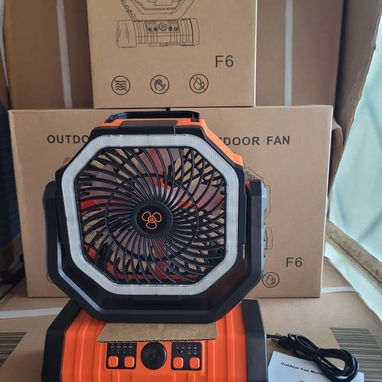 Ventilador recargable F6, 20000mAh. Función de PowerBank. Hasta 58 horas de uso por carga. Luz de 32 LED. - 7/9