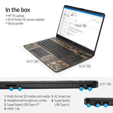 LAPTOP 🎁NUEVA🎁📦CAJA, HP ARMY Camo (15-dy2033wm), 15.6" HD IPS, Intel Core i3-1115G4, 8GB RAM, 256GB SSD - Img 126894054