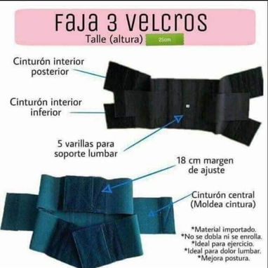 FAJA 3 VELCROS DE COMPRESIÓN - Img 103438423
