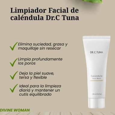 Limpiador facial de CALÉNDULA 100ml 🌼✨Aceite de Caléndula, Vit E, Extracto de Algas Rojas, Pantenol(Vit B5) - Img 124789501