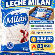 **Leche Amarilla Milan de 1 Kg, Importada de Brasil, No Vitaminada, No Saborizada** 📦 **Caja de 15 Bolsas* 5.53 usd - Img 58315692