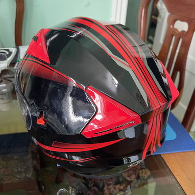 Casco para su moto Profesional cerrado con doble visera. Certificado! Rojo y negro. Con tomas de aire!! - Img 73402937