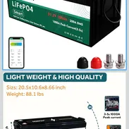 Bateria inteligente LiFePO4 (5.12kWh), de 48V 100AH - Img 57456879