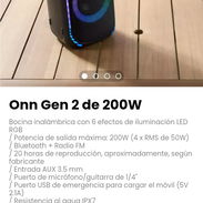 Onn Gen 2 de 200W. Bocina inalámbrica con 6 efectos de iluminación LED RGB - Img 53300953