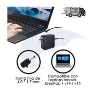 Cargador Lenovo ideapad 20v 2.25a 45w (4.0x1.7 mm) 53274327 - Img 54761188