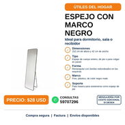 ESPEJO CON MARCO NEGRO - Img 58443846
