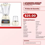 LICUADORA VASO DE PLÁSTICO KITCHEN . - Img 57565083