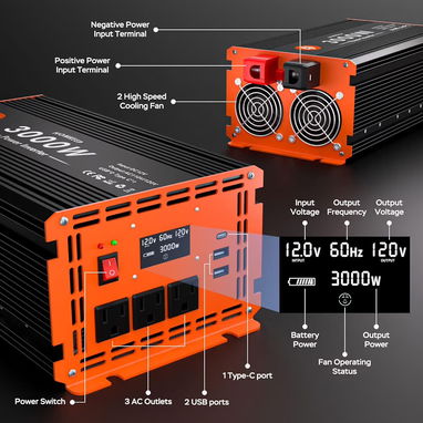 Inversor Homkeep 3000 watts continuos, 6000watts pico - 2/10