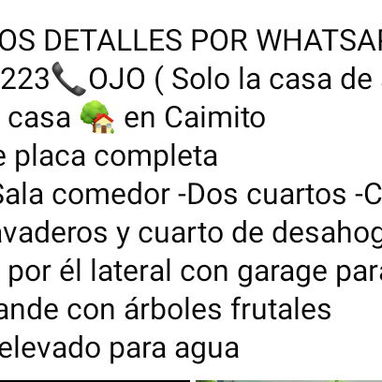 Se vende casa 🏡 ubicada en la calle 52 Municipio Caimito provincia Artemisa - 3/3