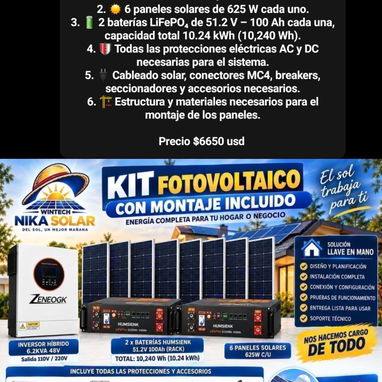 Kit solar: Inversor + batería + paneles solares, varios modelos (oferta también sin paneles) - 3/3