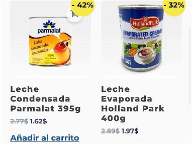 • Leche entera amarilla en polvo – 1Kg 6.34$ •Leche entera en polvo Dobon 1kg  6.96$ • Leche Condensada Parmalat 395 - Img 66642073